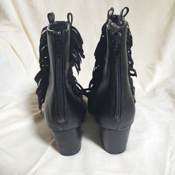 NWOB CRAZY TRAIN FRINGE cowboy boujee babe studded w turquoise booties - Picture 8 of 11